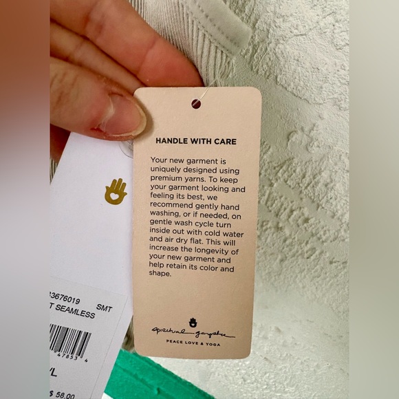 Spiritual Gangster Ribbed Top Scalloped M/L Gray NWT - Picture 7 of 8